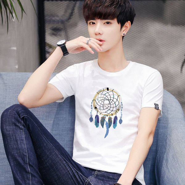 men's t-shirts 2021 male summer cotton men's short sleeve shirt korean version of self-cultivation casual clothing, White;black
men's t-shirts 2021 male summer cotton men's short sleeve shirt korean version of self-cultivation casual clothing, White;black