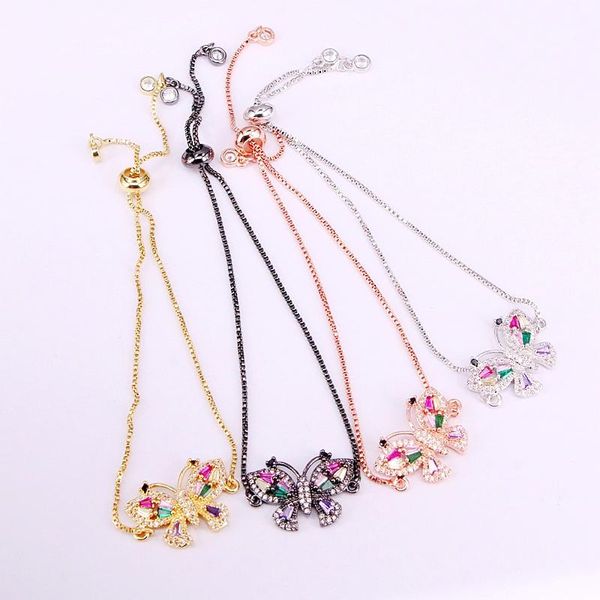 link, chain 6pcs, rainbow butterfly slider statement charm bracelets cz micro pave link colorful zirconia jewelry gifts, Black
link, chain 6pcs, rainbow butterfly slider statement charm bracelets cz micro pave link colorful zirconia jewelry gifts, Black