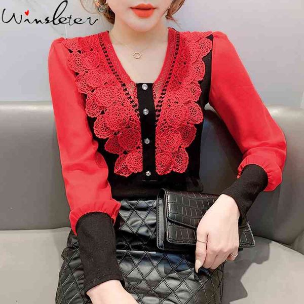 women's t-shirt spring fall cotton european clothes girls chic v-neck button pathwork lace women long sleeve tees t11615, White
women's t-shirt spring fall cotton european clothes girls chic v-neck button pathwork lace women long sleeve tees t11615, White