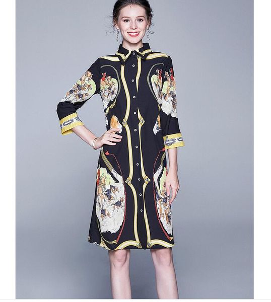 new style european and american light mature temperament dress mid-skirt fashion lapel three-quarter sleeves cartoon print, Black;gray
new style european and american light mature temperament dress mid-skirt fashion lapel three-quarter sleeves cartoon print, Black;gray
