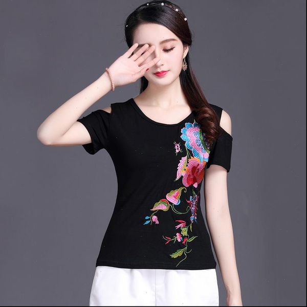 womens t shirt women off shoulder short sleeve 100% cotton ethnic embroidery plus size casual black, White
womens t shirt women off shoulder short sleeve 100% cotton ethnic embroidery plus size casual black, White