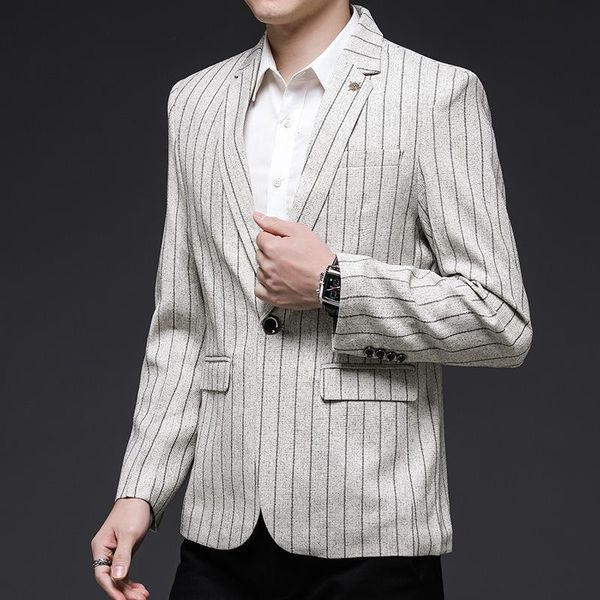 men's suits & blazers men striped slim fit jacket prom tuxedos peaked lapel blazer groomsmen wedding for costume homme trajes de hombr, White;black
men's suits & blazers men striped slim fit jacket prom tuxedos peaked lapel blazer groomsmen wedding for costume homme trajes de hombr, White;black