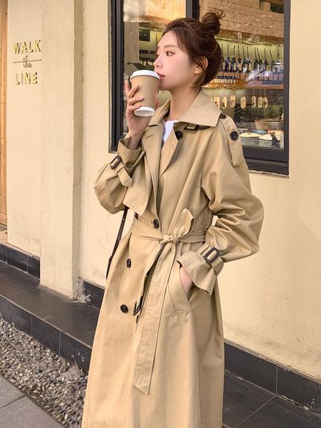 women's trench coats brand spring autumn women coat long double-breasted with belts flaps england style duster cloak female outerwear, Tan;black
women's trench coats brand spring autumn women coat long double-breasted with belts flaps england style duster cloak female outerwear, Tan;black