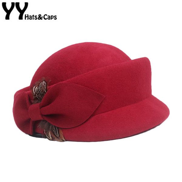 stingy brim hats yy winter warm feather wool vintage wedding hat red black felt fedora lady elegant cap british cloche chapeau 18123, Blue;gray
stingy brim hats yy winter warm feather wool vintage wedding hat red black felt fedora lady elegant cap british cloche chapeau 18123, Blue;gray
