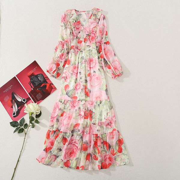 runway dresses european and american catwalk french high-quality retro loose pink print holiday dress kk3n, Black
runway dresses european and american catwalk french high-quality retro loose pink print holiday dress kk3n, Black