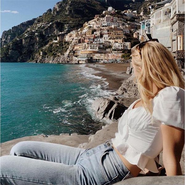 french retro design sense square neck puff sleeve short-sleeved t-shirt female temperament self-cultivation all-match short women's, White
french retro design sense square neck puff sleeve short-sleeved t-shirt female temperament self-cultivation all-match short women's, White