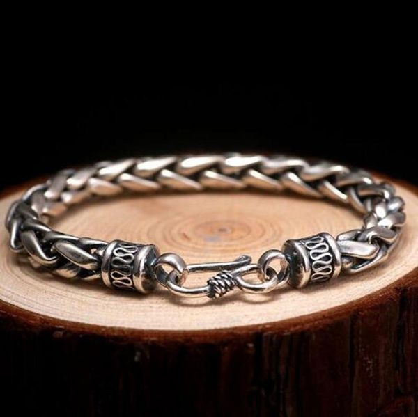 link, chain classic fashion men metal braided vintage biker bracelets, Black 
link, chain classic fashion men metal braided vintage biker bracelets, Black