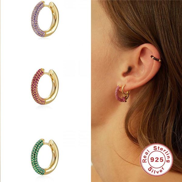 hoop & huggie real 925 sterling silver crystal round earrings for women 2021 fashion earing fine jewelry gift pendientes plata, Golden;silver
hoop & huggie real 925 sterling silver crystal round earrings for women 2021 fashion earing fine jewelry gift pendientes plata, Golden;silver