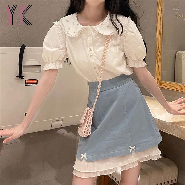 women high waist mini skirts sweet bow sky blue lace patchwork short japanese style girls summer 2021, Black
women high waist mini skirts sweet bow sky blue lace patchwork short japanese style girls summer 2021, Black