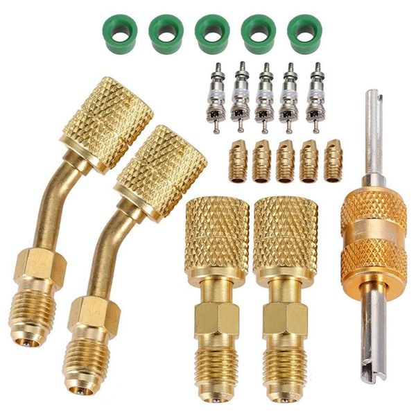 professional hand tool sets r410a adapter for mini split system, charging vacuum port adapter, 5/16 female 1/4 male flare, valve core remove
professional hand tool sets r410a adapter for mini split system, charging vacuum port adapter, 5/16 female 1/4 male flare, valve core remove