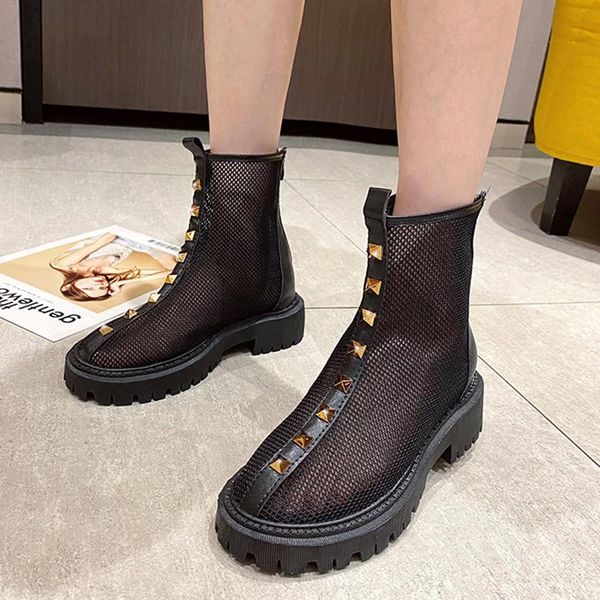 boots rimocy breathable mesh shoes woman 2021 summer fashion rivet platform ankle for women solid color zipper botas de mujer, Black
boots rimocy breathable mesh shoes woman 2021 summer fashion rivet platform ankle for women solid color zipper botas de mujer, Black