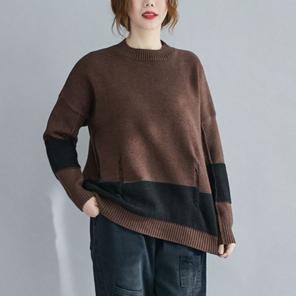 women loose casual sweaters new autumn winter simple style o-neck solid color female thick warm knitted pullovers s2585 210412, White;black
women loose casual sweaters new autumn winter simple style o-neck solid color female thick warm knitted pullovers s2585 210412, White;black