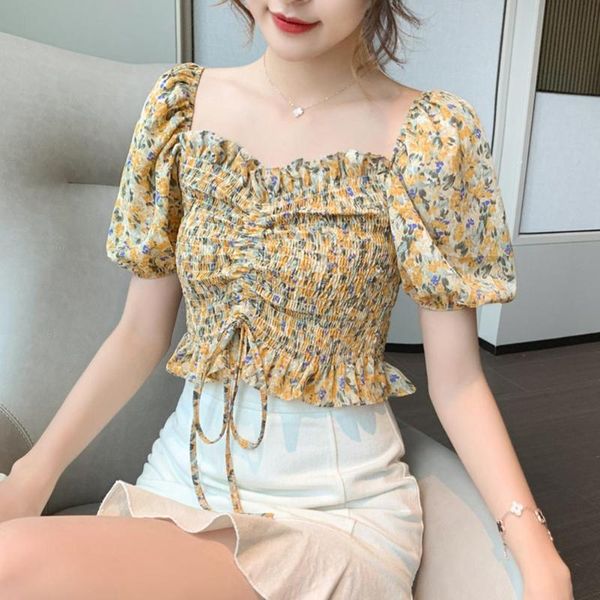 women's tanks & camis girls summer off shoulder floral chiffon bandage waist tight leisure short sleeve crop top, White
women's tanks & camis girls summer off shoulder floral chiffon bandage waist tight leisure short sleeve crop top, White