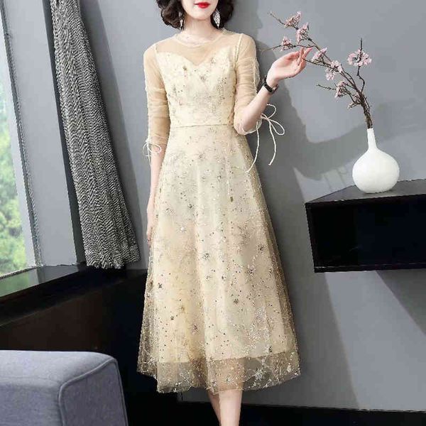 dress spring retro ethnic style embroidered flowers sequins tulle thin bowknots mid length dressed women clothes, Black;gray
dress spring retro ethnic style embroidered flowers sequins tulle thin bowknots mid length dressed women clothes, Black;gray