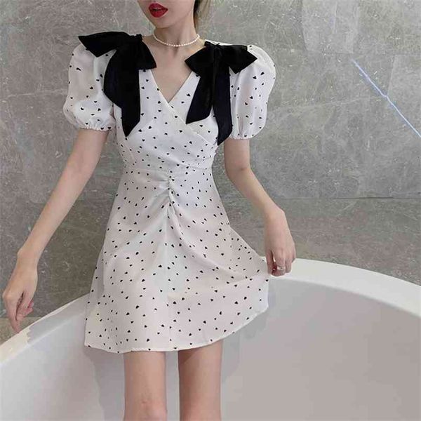 love printed white dress women summer bowtie polka dot female plus size party sundress v neck mini vestidos mujer 210601, Black;gray
love printed white dress women summer bowtie polka dot female plus size party sundress v neck mini vestidos mujer 210601, Black;gray