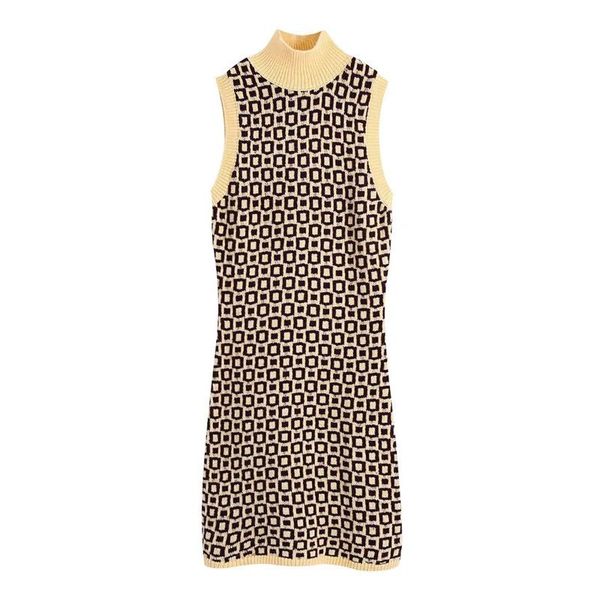 casual dresses mesttraf women 2021 fashion geometry knit slim mini dress retro half high collar neck sleeveless female streetwear, Black;gray
casual dresses mesttraf women 2021 fashion geometry knit slim mini dress retro half high collar neck sleeveless female streetwear, Black;gray