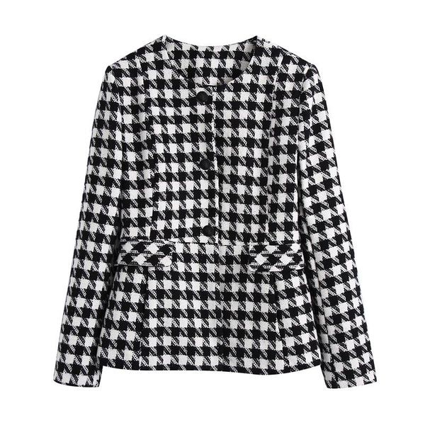women's jackets mesttraf women 2021 fashion with pockets houndstooth blazer coat vintage round neck long sleeve female outerwear street, Black;brown
women's jackets mesttraf women 2021 fashion with pockets houndstooth blazer coat vintage round neck long sleeve female outerwear street, Black;brown