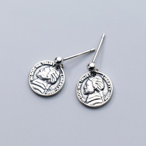 retro sterling silver dollar coin earrings portrait round pendant dangle earring for women girls jewellery orecchini argento 925 & chandelie
retro sterling silver dollar coin earrings portrait round pendant dangle earring for women girls jewellery orecchini argento 925 & chandelie