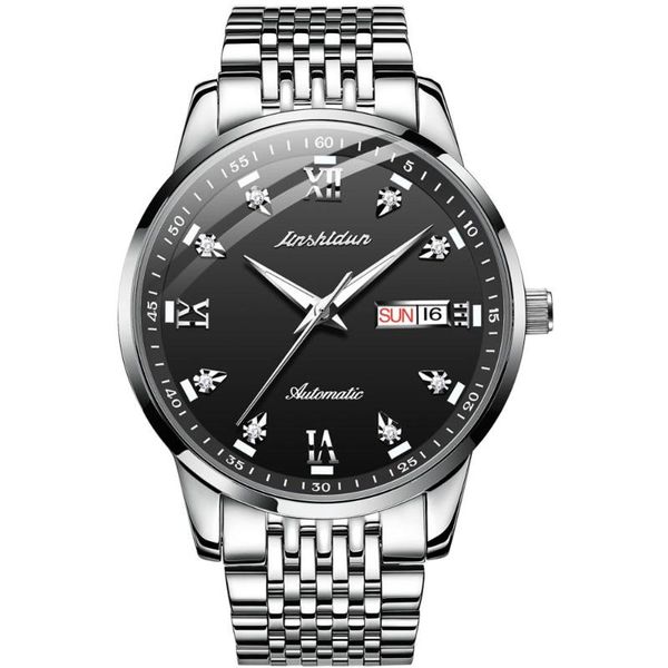 men mechanical wristwatches automatic watch mens steel silver diamond luminous 2021, Slivery;brown
men mechanical wristwatches automatic watch mens steel silver diamond luminous 2021, Slivery;brown