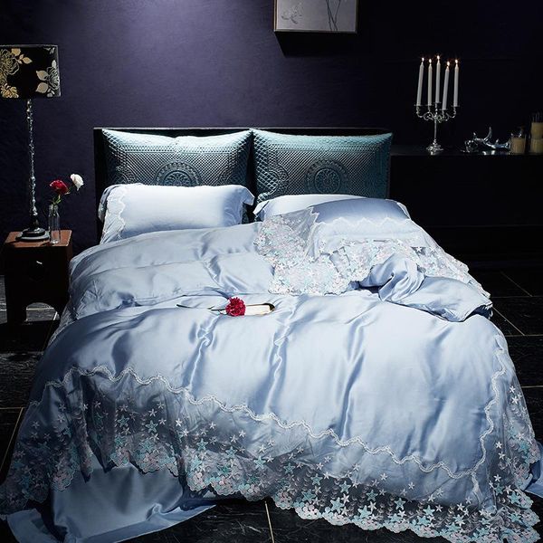 bedding sets tencel lyocell lace wathet set summer duvit cover sheets pillowcase king& size 4 pieces
bedding sets tencel lyocell lace wathet set summer duvit cover sheets pillowcase king& size 4 pieces