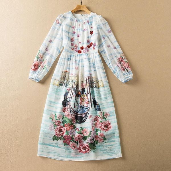 casual dresses european and american women's clothing winter 2022 long sleeve flower boat print with beaded beads fashion dress, Black;gray
casual dresses european and american women's clothing winter 2022 long sleeve flower boat print with beaded beads fashion dress, Black;gray