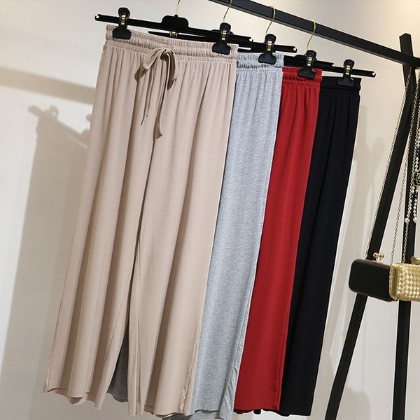women's pants & capris womens summer modal casual wide leg elastic waist draw strings ankle length trousers g99x, Black;white
women's pants & capris womens summer modal casual wide leg elastic waist draw strings ankle length trousers g99x, Black;white