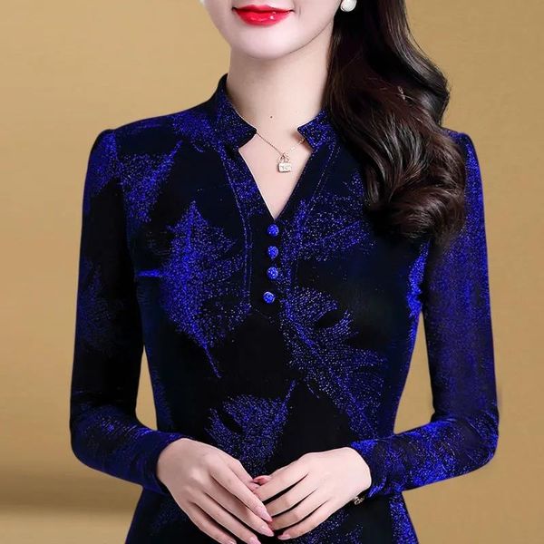 women's blouses & shirts lace bottoming shirt autumn winter clothes office ladies v-neck long-sleeve mesh oversized fashion blue t-shir, White
women's blouses & shirts lace bottoming shirt autumn winter clothes office ladies v-neck long-sleeve mesh oversized fashion blue t-shir, White