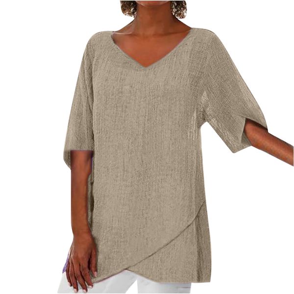 casual dresses fashion women blouses summer irregular solid v-neck femme clothes for women's clothing shirt camisas de mujer, Black;gray
casual dresses fashion women blouses summer irregular solid v-neck femme clothes for women's clothing shirt camisas de mujer, Black;gray
