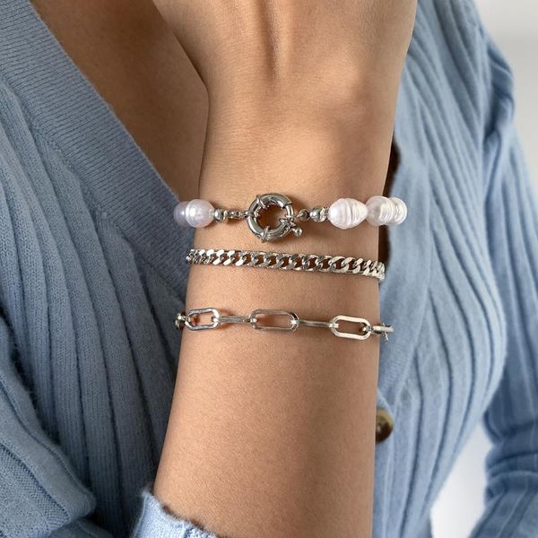 charm bracelets vintage gold punk style baroque pearls beads for women female alloy chains bracelet bangle fashion jewelry accessories, Golden;silver
charm bracelets vintage gold punk style baroque pearls beads for women female alloy chains bracelet bangle fashion jewelry accessories, Golden;silver