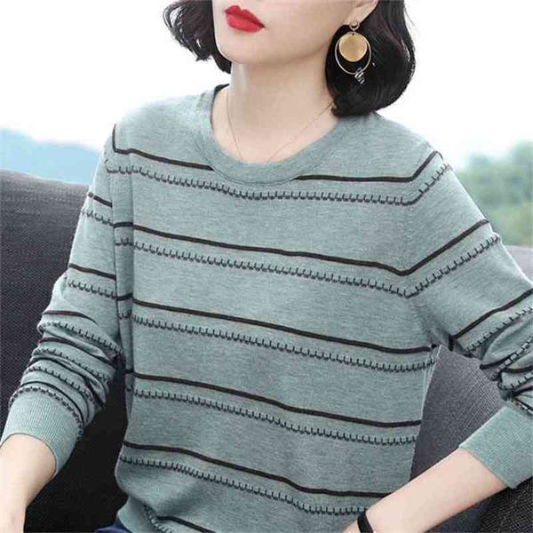 spring women bottoming knitted sweater loose covering tummy striped female long sleeve pullover jumpers o-neck 210427, White;black
spring women bottoming knitted sweater loose covering tummy striped female long sleeve pullover jumpers o-neck 210427, White;black