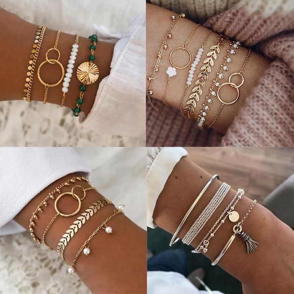 charm bracelets bohemian leaf flowers tassel bracelet set for women crystal shell beads geometric punk boho beach bangle jewelry gift, Golden;silver
charm bracelets bohemian leaf flowers tassel bracelet set for women crystal shell beads geometric punk boho beach bangle jewelry gift, Golden;silver