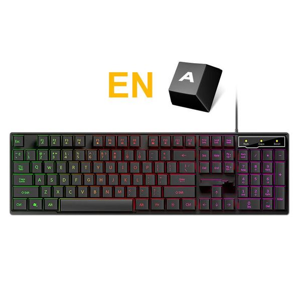 wired gaming keyboard mechanical feeling backlit keyboards usb 104 keycaps russian waterproof computer game
wired gaming keyboard mechanical feeling backlit keyboards usb 104 keycaps russian waterproof computer game
