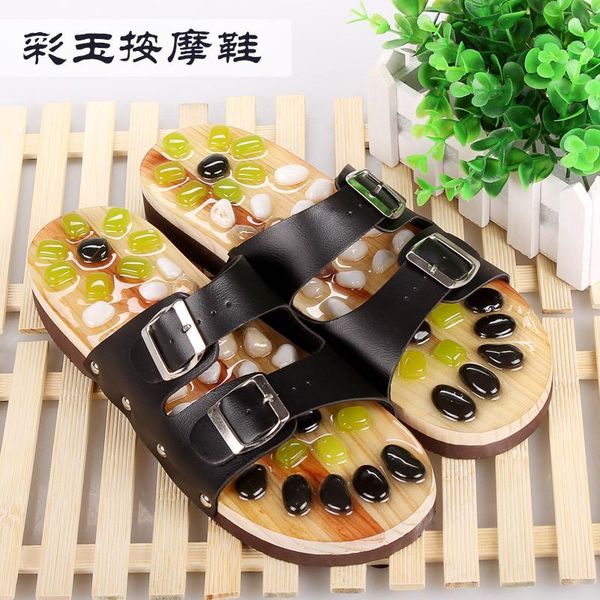 men and women couples acupoint health sandals summer double buckle natural pebbles acupoints home massage slippers, Black
men and women couples acupoint health sandals summer double buckle natural pebbles acupoints home massage slippers, Black