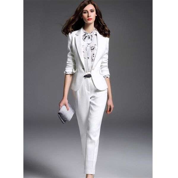 women's suits & blazers white notch lapel formal business women's pantsuits 2021 elegant sleeve jacket full of long pants 2 female, White;black
women's suits & blazers white notch lapel formal business women's pantsuits 2021 elegant sleeve jacket full of long pants 2 female, White;black