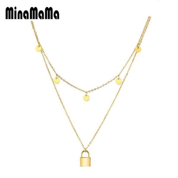 stainless steel multi-layer chain padlock pendant necklace for women tassel disc coin choker jewelry gift necklaces, Silver
stainless steel multi-layer chain padlock pendant necklace for women tassel disc coin choker jewelry gift necklaces, Silver