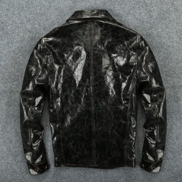 men's leather & faux 100% motorcycle genuine cowhide jacket men luxury winter slim single breasted short coat retro business casual out, Black
men's leather & faux 100% motorcycle genuine cowhide jacket men luxury winter slim single breasted short coat retro business casual out, Black