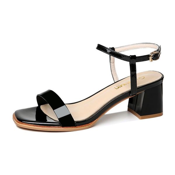 open-toe thick-heeled summer sandals one-line buckle solid color women's shoes water platform, Black
open-toe thick-heeled summer sandals one-line buckle solid color women's shoes water platform, Black