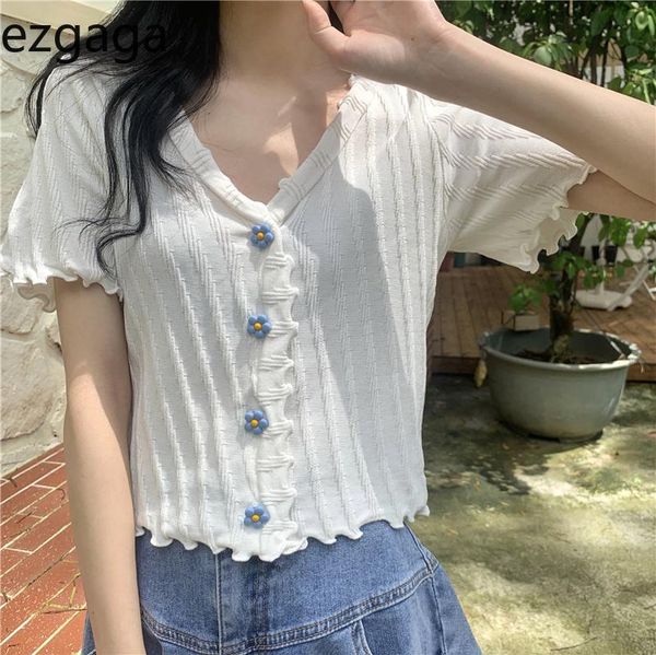 women's knits & tees ezgaga floral single-breasted knitted cardigan women sweet v-neck autumn thin slim crop korean chic outwear solid, White
women's knits & tees ezgaga floral single-breasted knitted cardigan women sweet v-neck autumn thin slim crop korean chic outwear solid, White