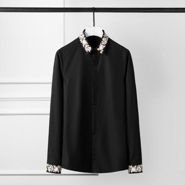 minglu men shirt luxury gold and pink flower embroidery long sleeve mens dress shirts party casual man plus size 4xl men's, White;black
minglu men shirt luxury gold and pink flower embroidery long sleeve mens dress shirts party casual man plus size 4xl men's, White;black