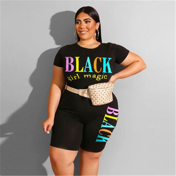 balck girl magic womens tracksuits fashion fat mm plus size short sleeve round neck tees shorts 2pcs sets female letter loose casual suits, Gray
balck girl magic womens tracksuits fashion fat mm plus size short sleeve round neck tees shorts 2pcs sets female letter loose casual suits, Gray