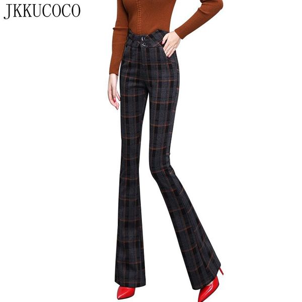women's pants & capris jkkucoco 2021 autumn winter warm woolen women full length trousers skinny high waist flare plaid s-xxl, Black;white
women's pants & capris jkkucoco 2021 autumn winter warm woolen women full length trousers skinny high waist flare plaid s-xxl, Black;white
