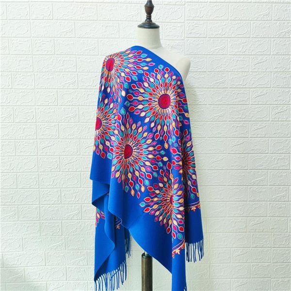 scarves embroidered flower imitation cashmere scarf women's autumn winter season tassel shawl dual-use thick warmth cloak ethnic style, Blue;gray
scarves embroidered flower imitation cashmere scarf women's autumn winter season tassel shawl dual-use thick warmth cloak ethnic style, Blue;gray