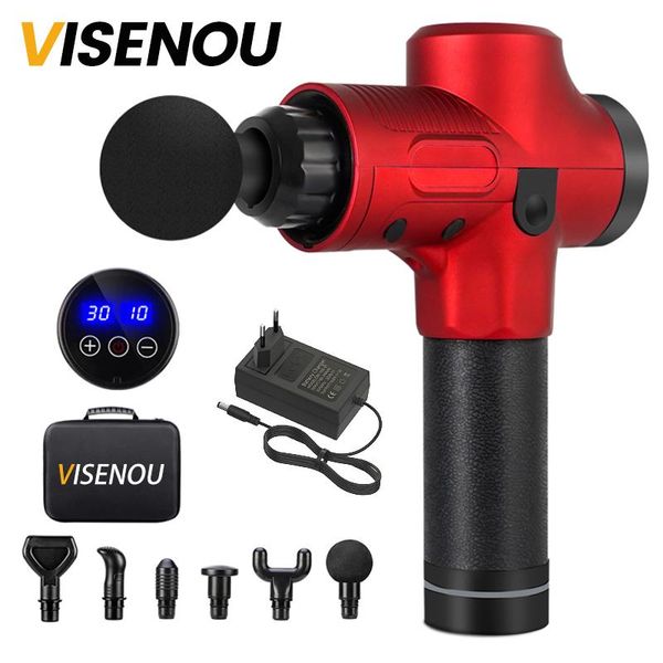 massage gun visenou deep muscle relax portable fascia machine lcd display percussion body massager 30-speed control 
massage gun visenou deep muscle relax portable fascia machine lcd display percussion body massager 30-speed control