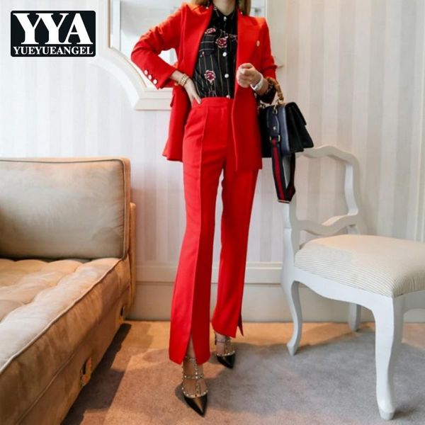 office ladies slim fit pants suit red double breasted blazer jacket trousers suits set elegant women business work outfits sets women's, White;black
office ladies slim fit pants suit red double breasted blazer jacket trousers suits set elegant women business work outfits sets women's, White;black