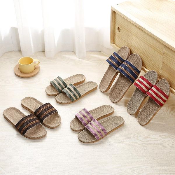 slippers women linen stripe flip flops flat non-slip sandals home female casual indoor flax beach shoes, Black
slippers women linen stripe flip flops flat non-slip sandals home female casual indoor flax beach shoes, Black