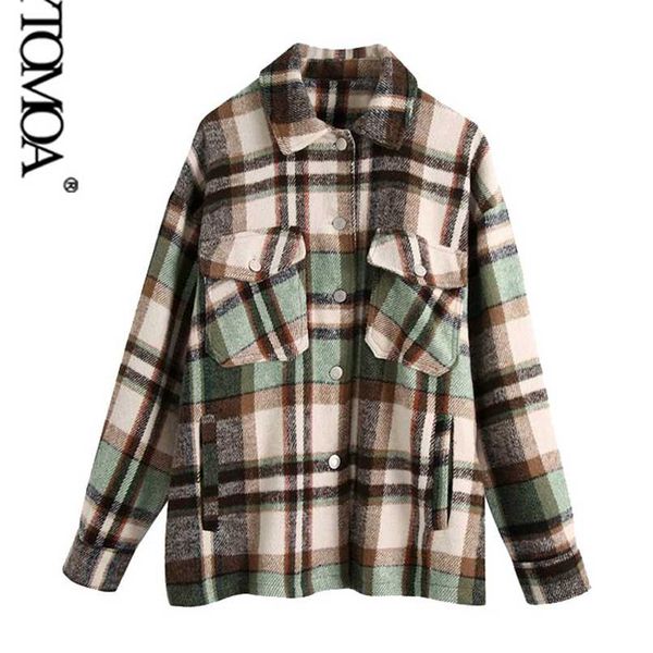 kpytomoa women fashion oversized plaid jacket coat vintage long sleeve pockets female outerwear chic 211109, Black;brown
kpytomoa women fashion oversized plaid jacket coat vintage long sleeve pockets female outerwear chic 211109, Black;brown