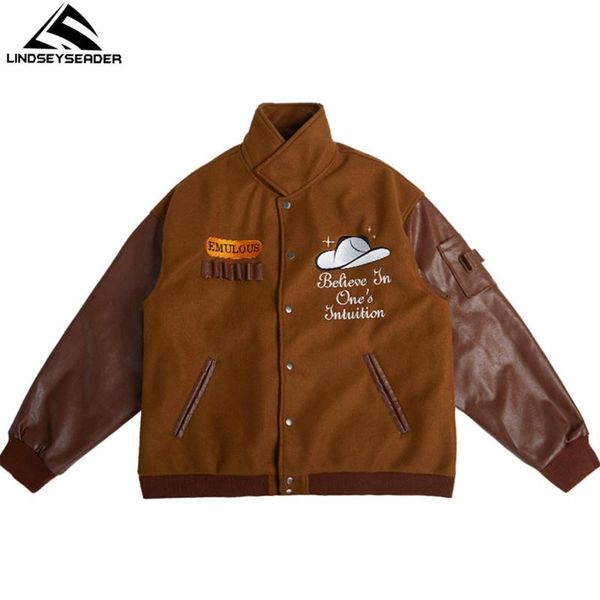 men's jackets jacket baseball uniform embroidery cotton fabric harajuku hip hop streetwear casual oversized varsity coat, Black;brown
men's jackets jacket baseball uniform embroidery cotton fabric harajuku hip hop streetwear casual oversized varsity coat, Black;brown