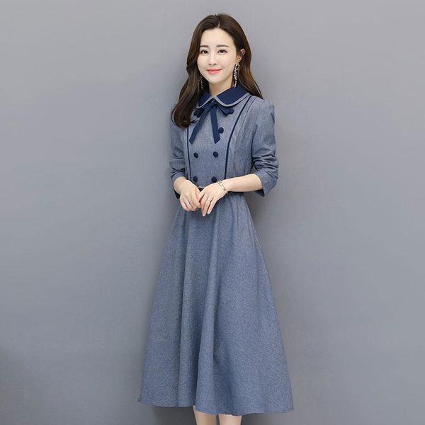 casual dresses spring autumn women long dress 2021 fashion doll collar a-line vintage elegant party plus size sleeve vestidos, Black;gray
casual dresses spring autumn women long dress 2021 fashion doll collar a-line vintage elegant party plus size sleeve vestidos, Black;gray