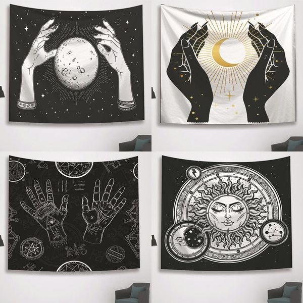 tapestries black and white tapestry witchcraft hand wall hanging tapestri moon sun star print tarot throw blanket home decor
tapestries black and white tapestry witchcraft hand wall hanging tapestri moon sun star print tarot throw blanket home decor