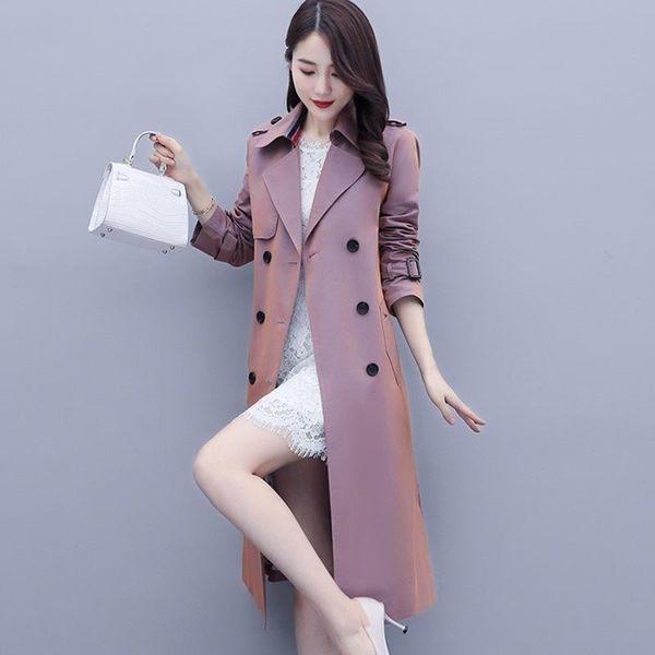 women's trench coats 2021 autumn solid color fashion medium length windbreaker coat, Tan;black
women's trench coats 2021 autumn solid color fashion medium length windbreaker coat, Tan;black